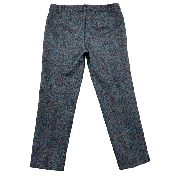 Talbots Paisley Dress Pants 14 Womens Hampshire Teal Psychedelic Colorful - Picture 2 of 8